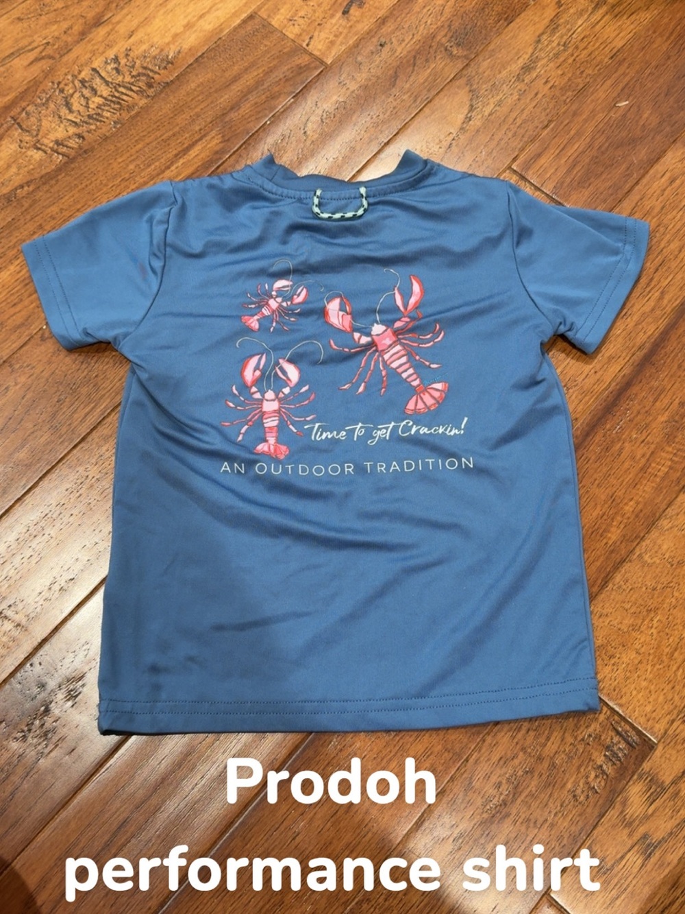 Prodoh Blue Kids' Performance Tee with Lobster Print